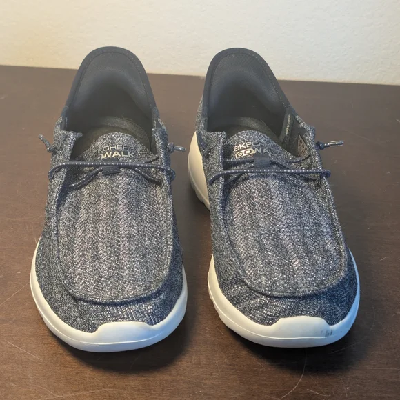 Skechers Hands Free Slip-ins GO WALK Joy Fantasia Navy Women's 7 Wide 124644W - Picture 4 of 9